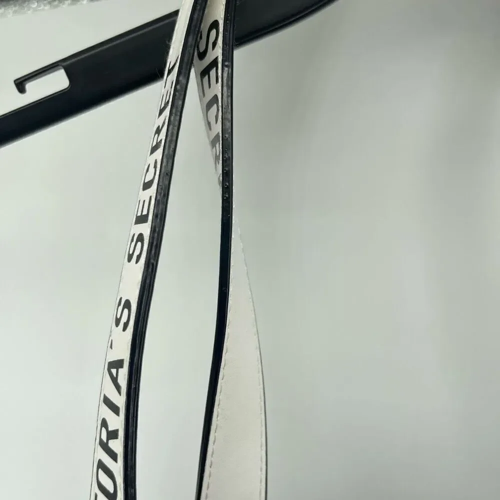 Victoria’s Secret Large Tote Bag Black White Canvas Logo 2018 Collectible - Picture 6 of 17